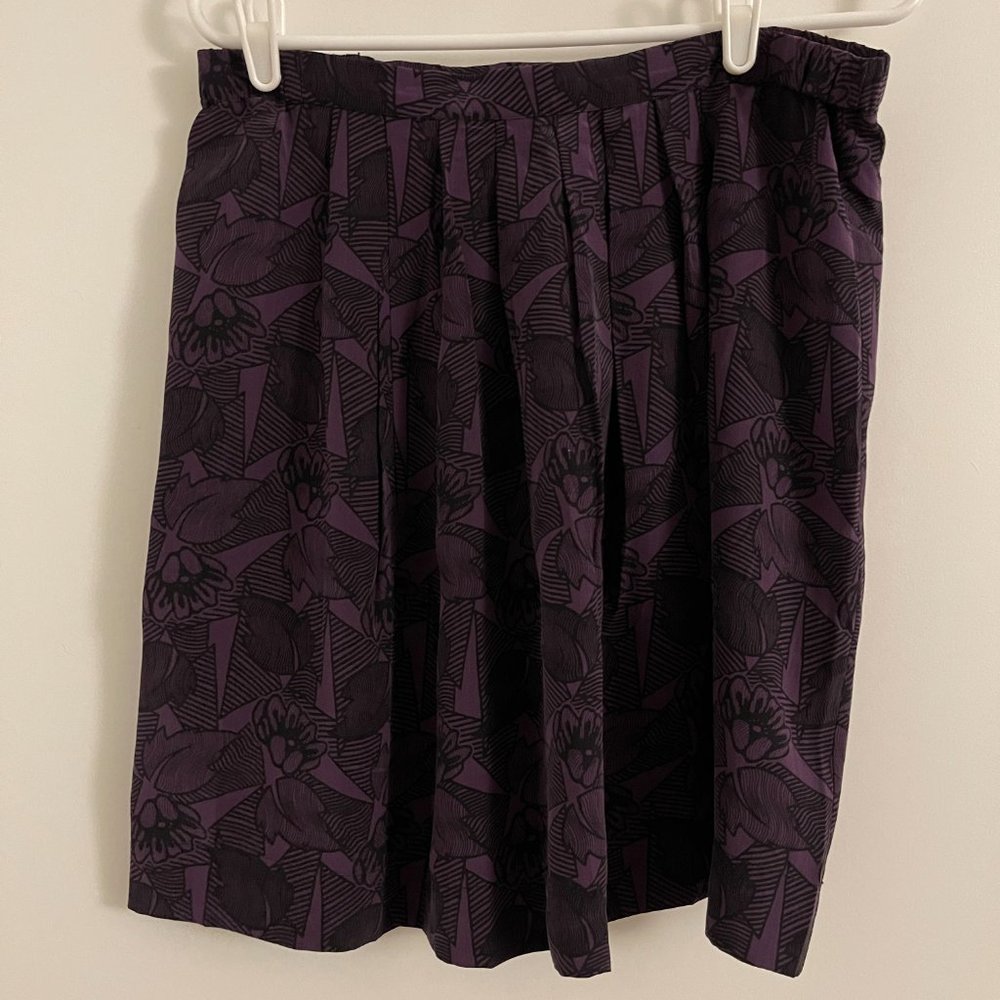 A.P.C. Madras Pleated 100% Silk Skirt NWT